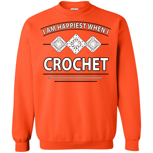 I Am Happiest When I Crochet Crewneck Sweatshirts - Crafter4Life - 1