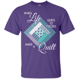 Make a Quilt (turquoise) Custom Ultra Cotton T-Shirt - Crafter4Life - 11