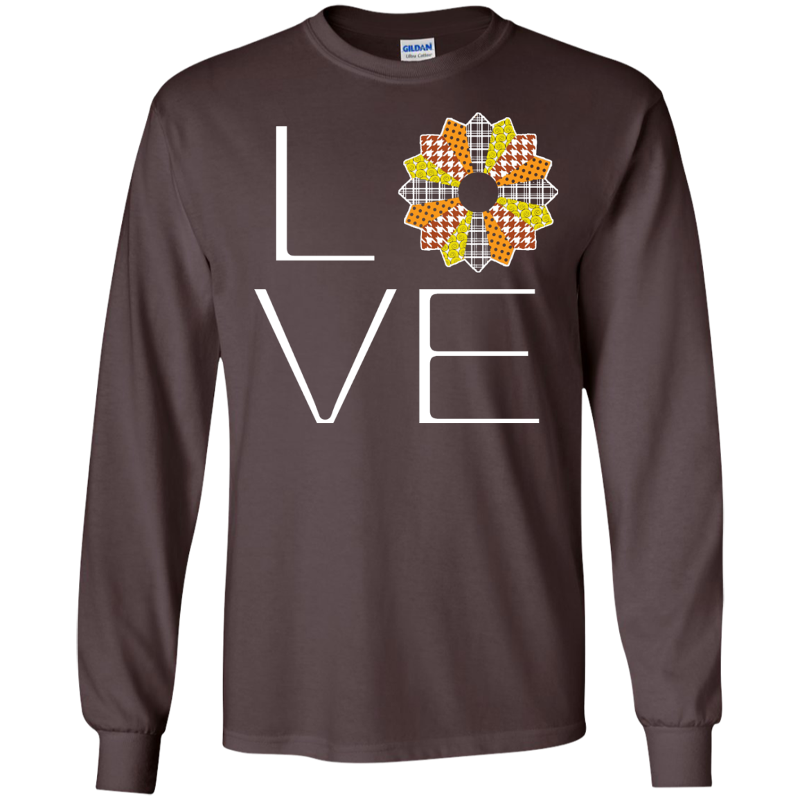 LOVE Quilting (Fall Colors) Long Sleeve Ultra Cotton T-Shirt - Crafter4Life - 5