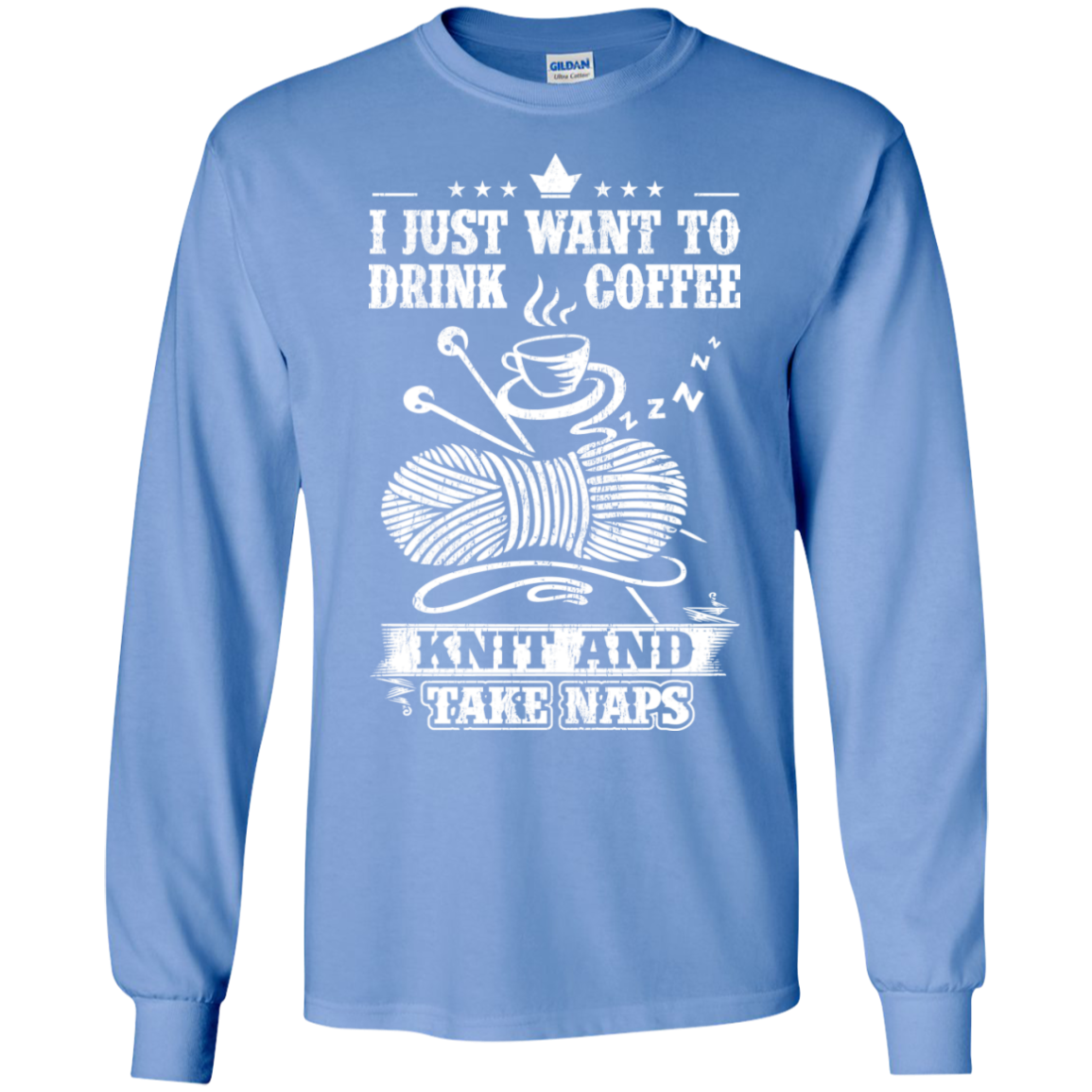 Coffee-Knit-Nap Long Sleeve Ultra Cotton T-Shirt - Crafter4Life - 6