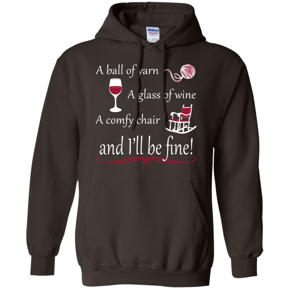 A Ball of Yarn a Glass of Wine Hoodie - Crafter4Life - 4