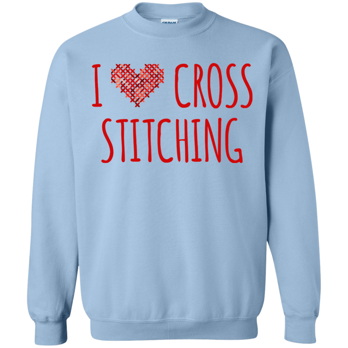 I Heart Cross Stitching Crewneck Pullover Sweatshirt