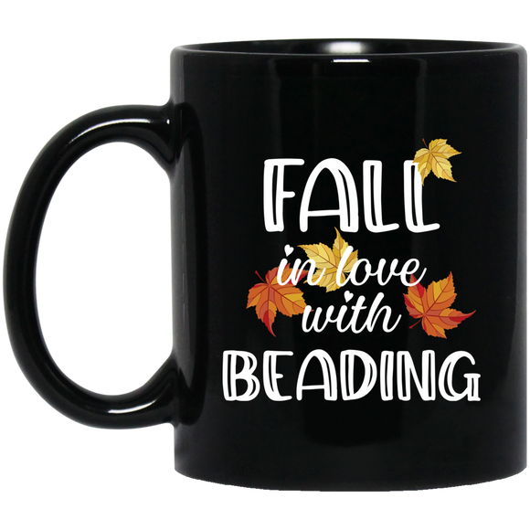 Fall in Love with Beading Black Mugs