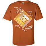 Make a Quilt (yellow) Custom Ultra Cotton T-Shirt - Crafter4Life - 1