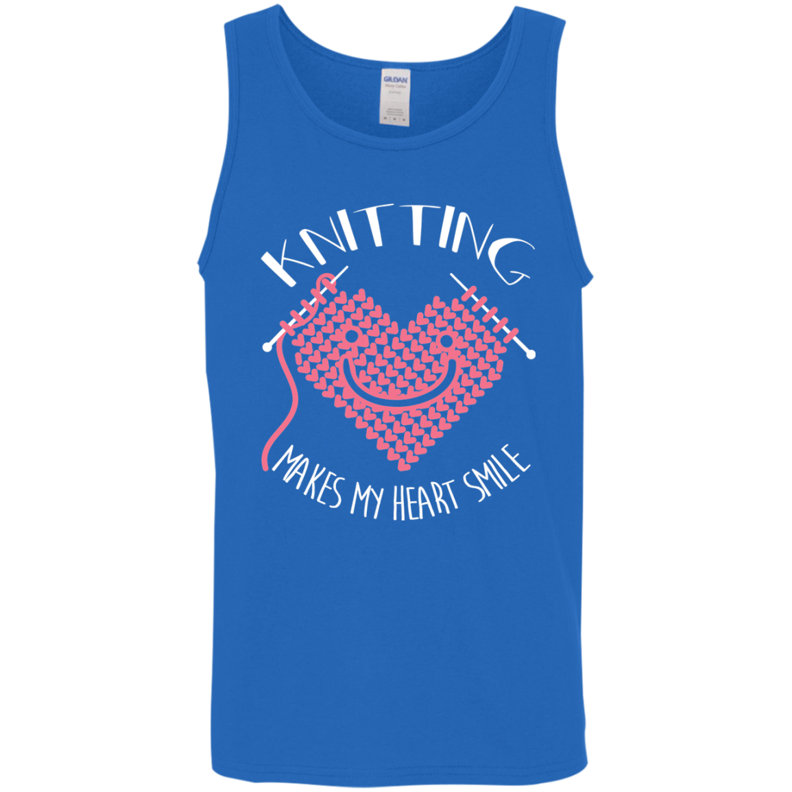 Knitting Makes My Heart Smile Cotton Tank Top