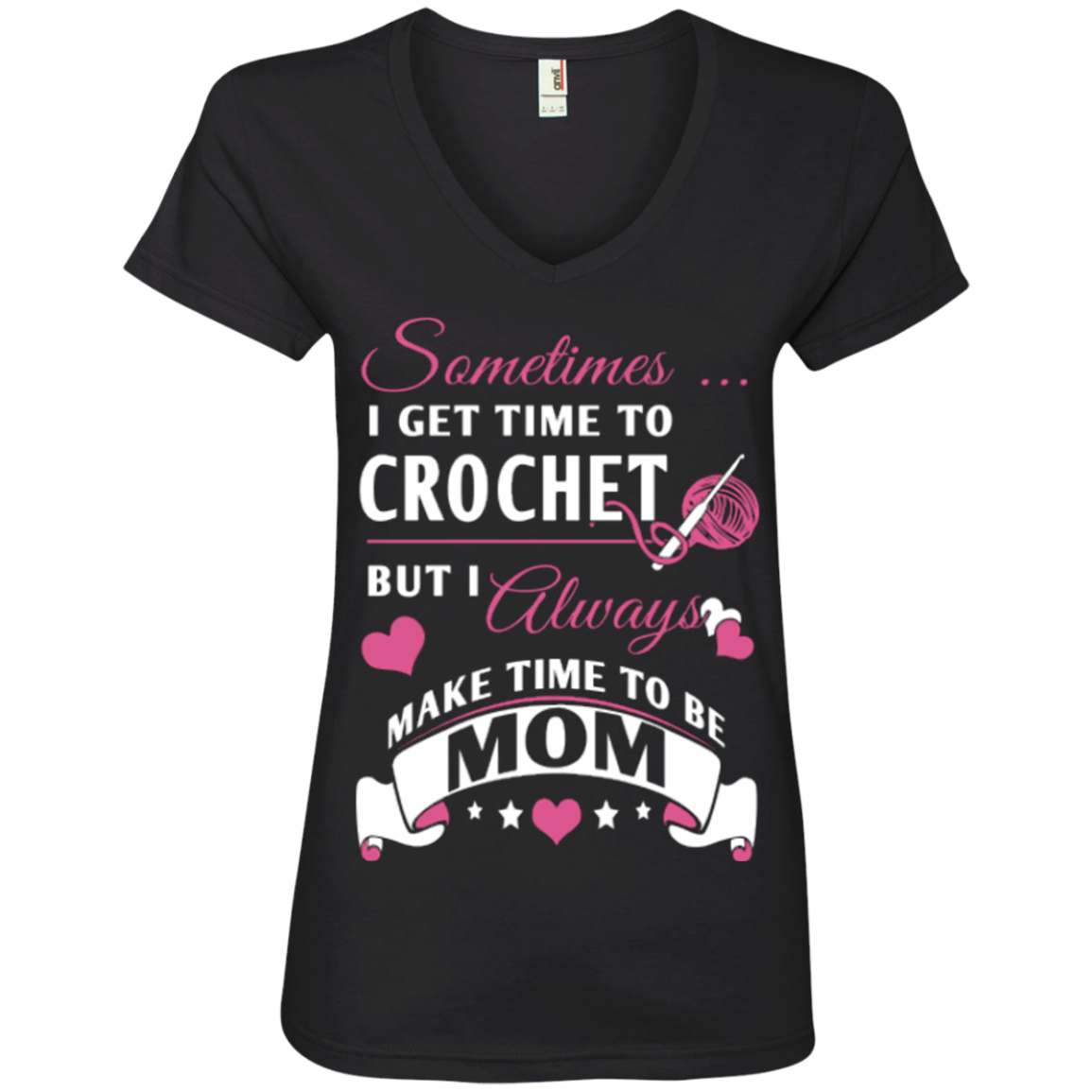Crochet Mom Ladies V-neck Tee - Crafter4Life - 2