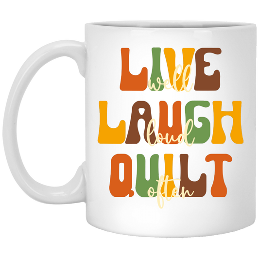Live Well Quilt Often Mugs