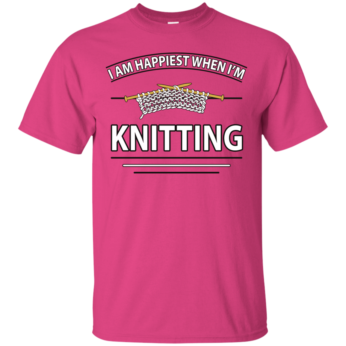 I Am Happiest When I'm Knitting Custom Ultra Cotton T-Shirt - Crafter4Life - 5