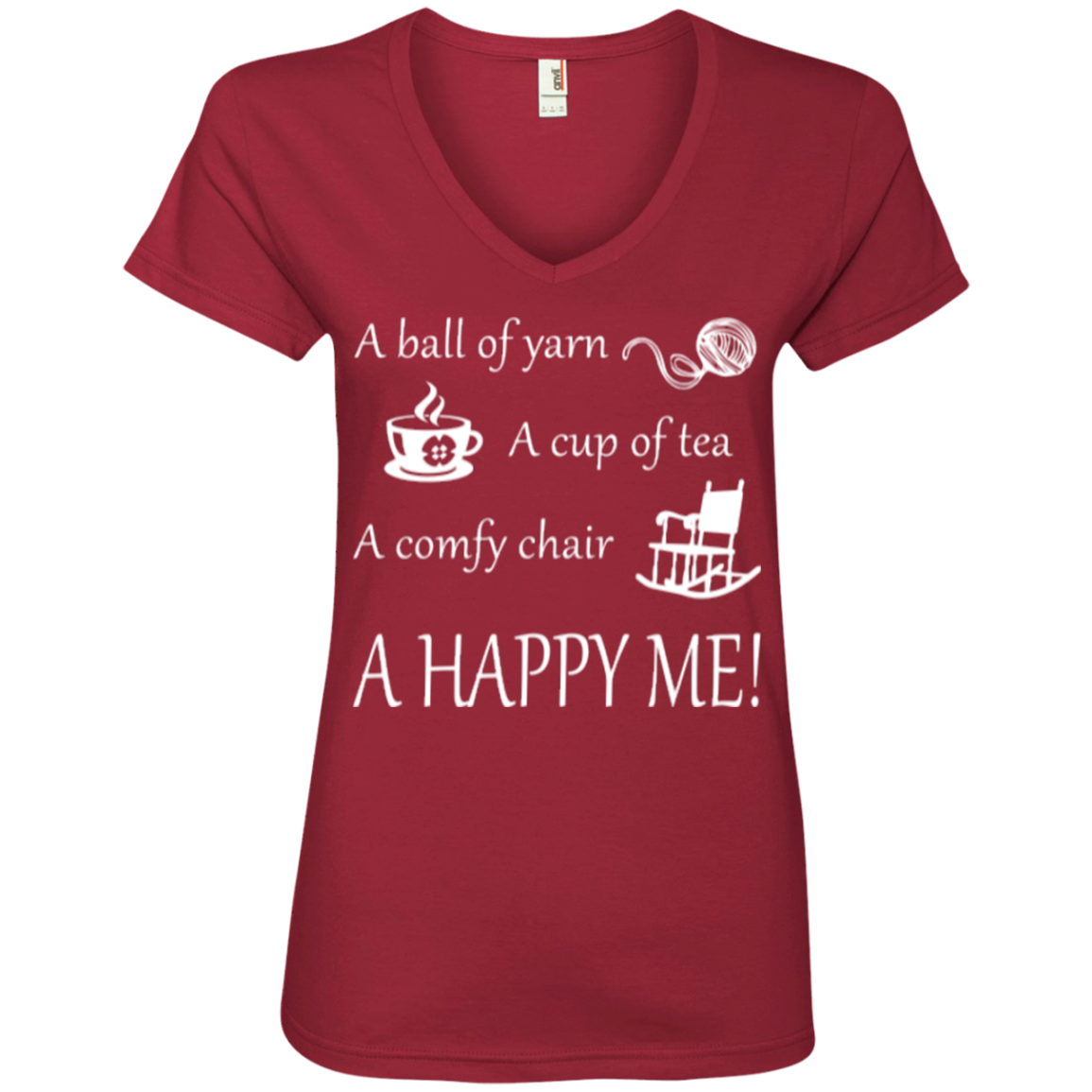 A Happy Me Ladies V-neck Tee - Crafter4Life - 4