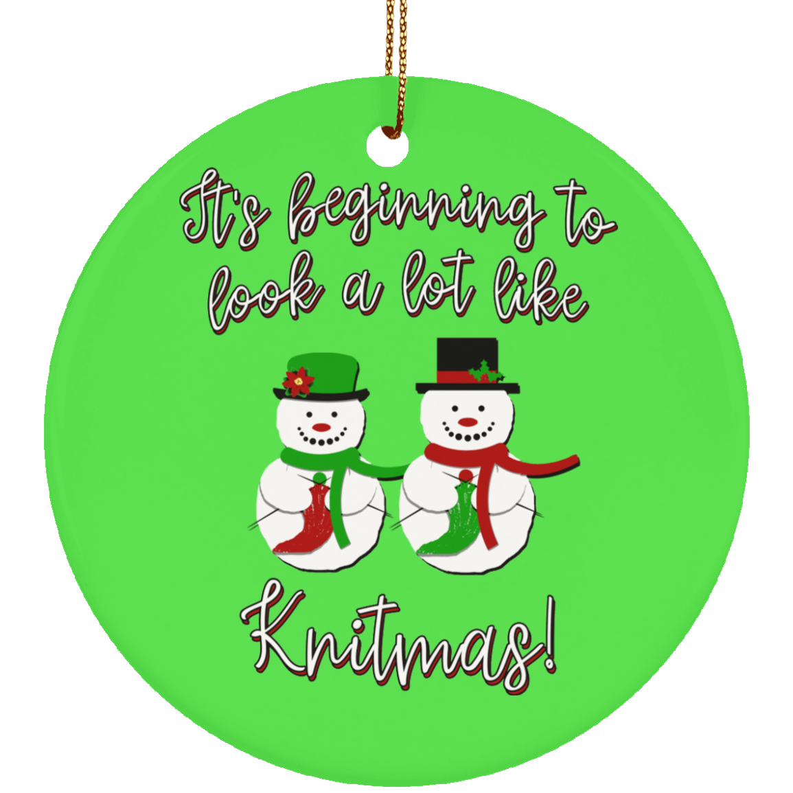 Knitmas Snow Couple Ornaments