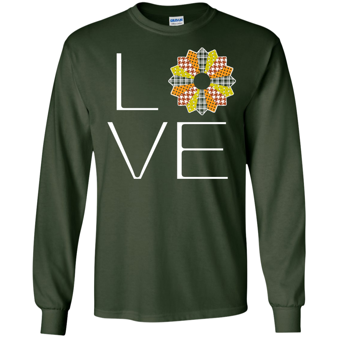LOVE Quilting (Fall Colors) Long Sleeve Ultra Cotton T-Shirt - Crafter4Life - 4