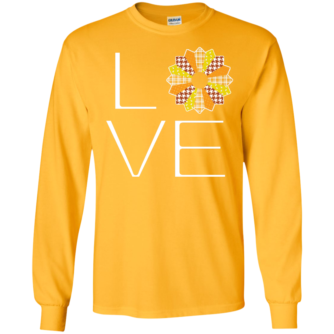 LOVE Quilting (Fall Colors) Long Sleeve Ultra Cotton T-Shirt - Crafter4Life - 1