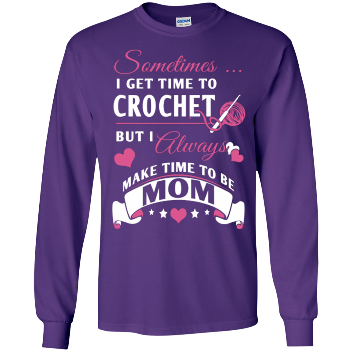 Crochet Mom Long Sleeve Ultra Cotton T-Shirt - Crafter4Life - 11