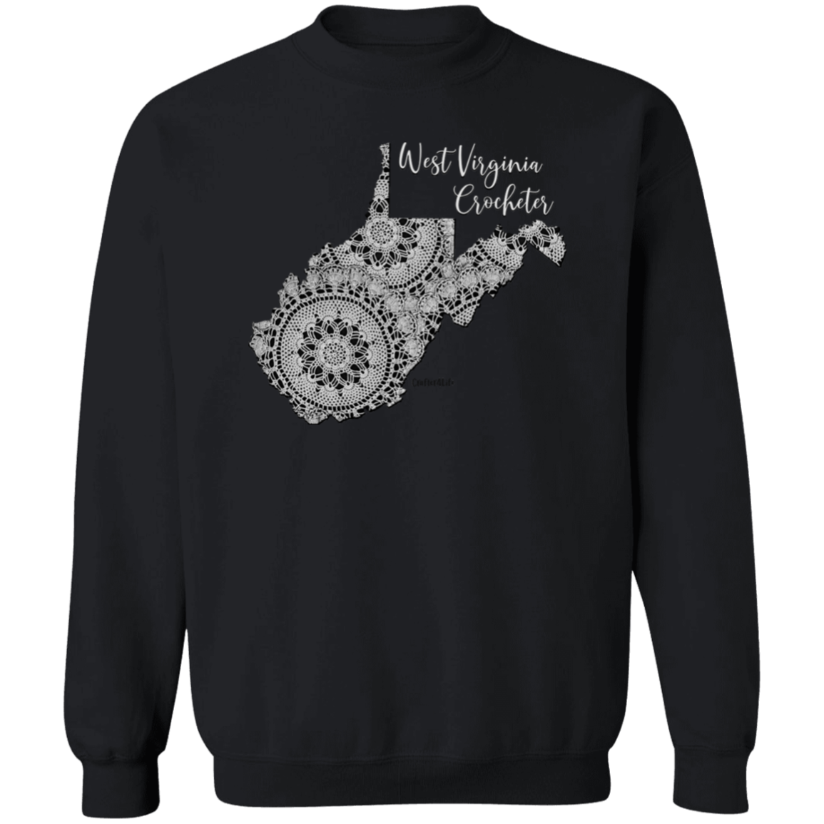 West Virginia Crocheter Crewneck Pullover Sweatshirt