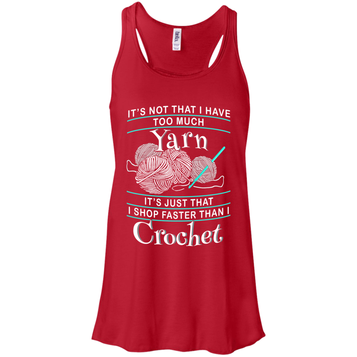 I Shop Faster than I Crochet Flowy Racerback Tank