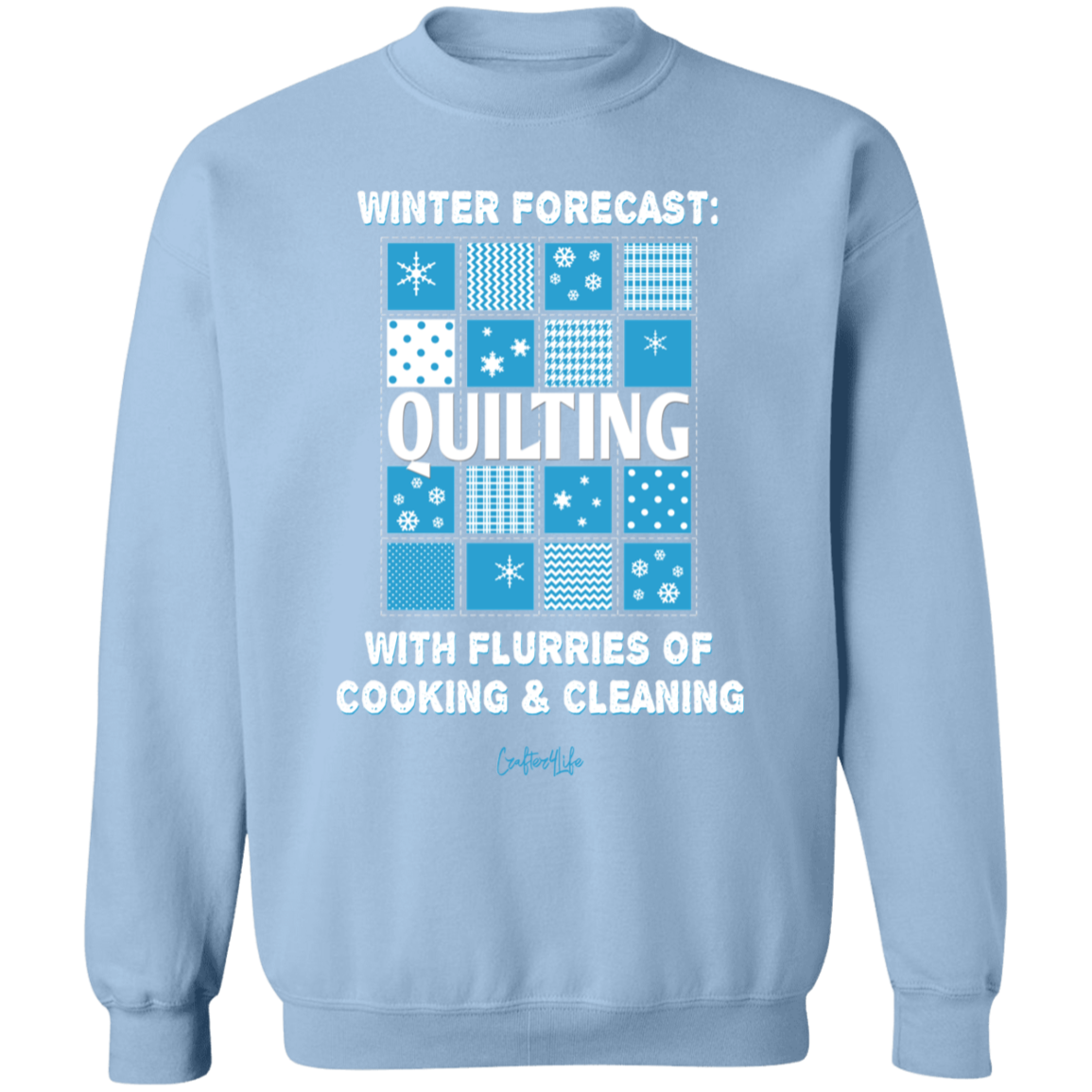 Winter Forecast Quilting Flurries Crewneck Pullover Sweatshirt