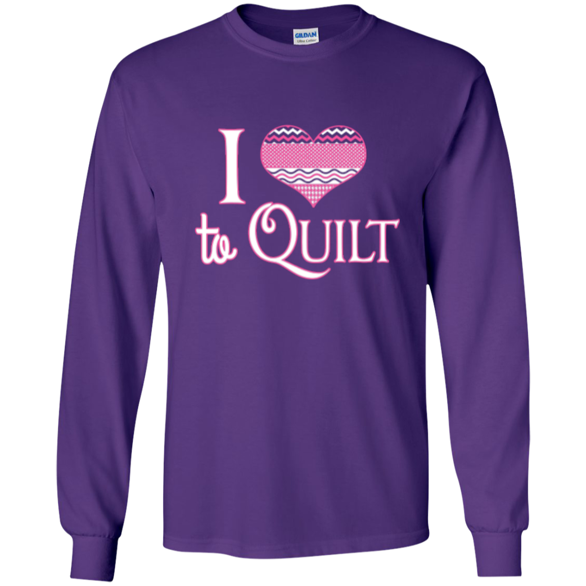 I Heart to Quilt Long Sleeve Ultra Cotton T-Shirt - Crafter4Life - 12