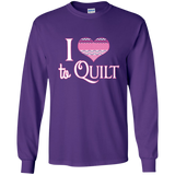 I Heart to Quilt Long Sleeve Ultra Cotton T-Shirt - Crafter4Life - 12