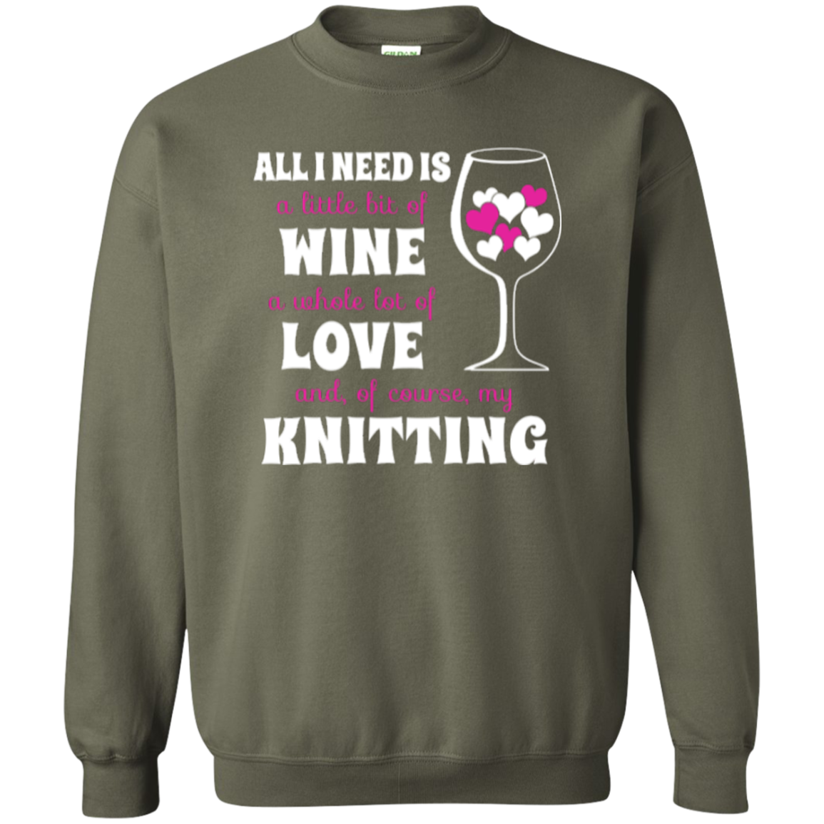 All I Need is Wine-Love-Knitting Crewneck Sweatshirt - Crafter4Life - 9