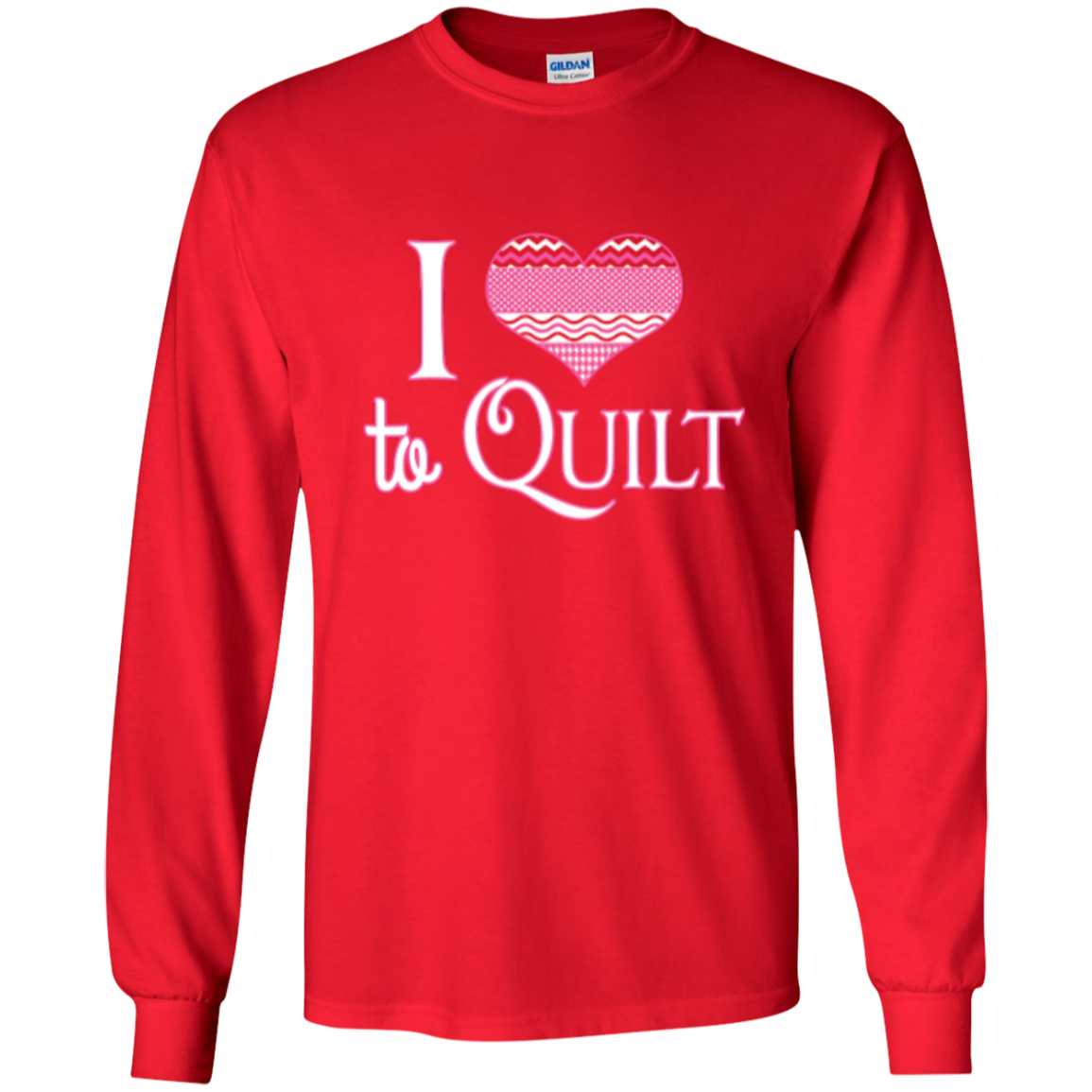 I Heart to Quilt Long Sleeve Ultra Cotton T-Shirt - Crafter4Life - 9