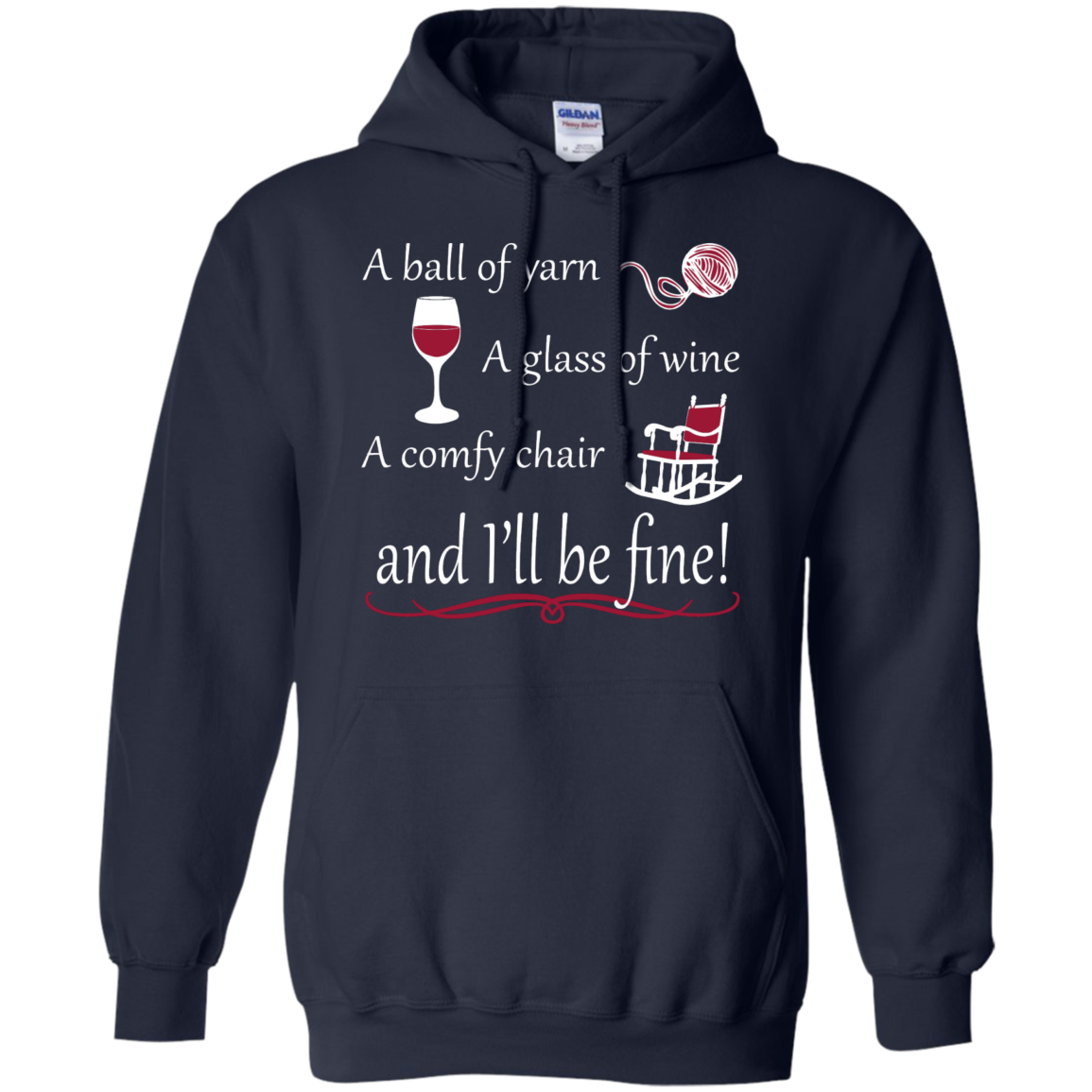 A Ball of Yarn a Glass of Wine Hoodie - Crafter4Life - 3