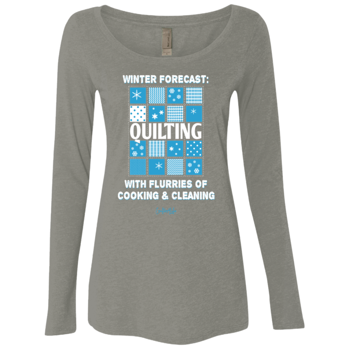 Winter Forecast Quilting Flurries Ladies Long Sleeve Shirts