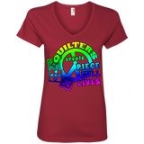 Quilters Create Piece Full Lives Ladies V-neck Tee - Crafter4Life - 5