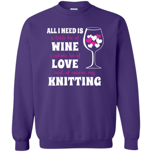 All I Need is Wine-Love-Knitting Crewneck Sweatshirt - Crafter4Life - 1