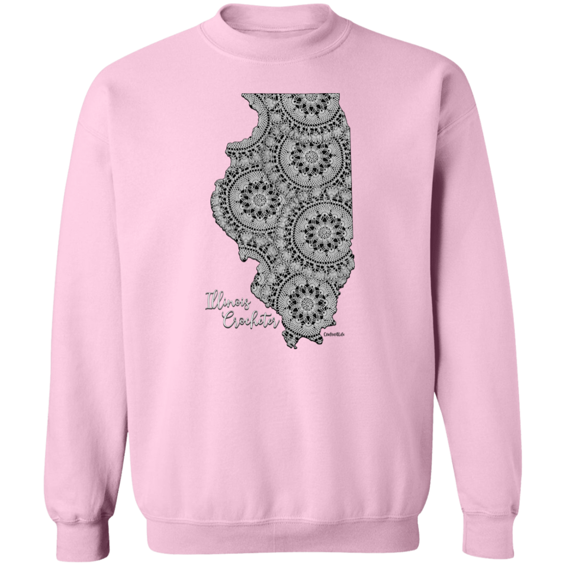 Illinois Crocheter Crewneck Pullover Sweatshirt
