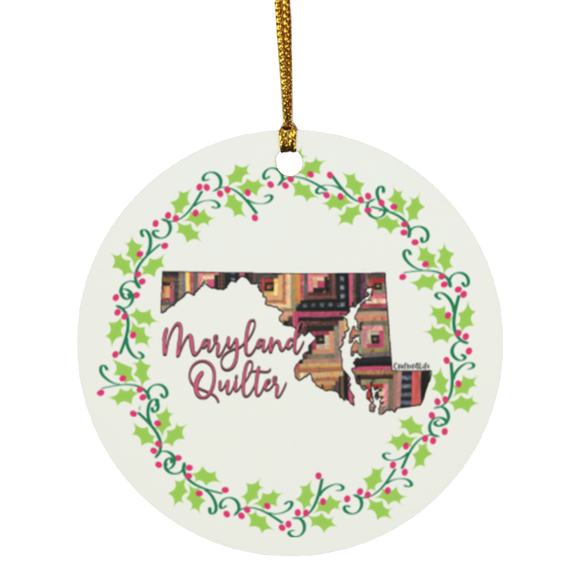 Maryland Quilter Christmas Circle Ornament