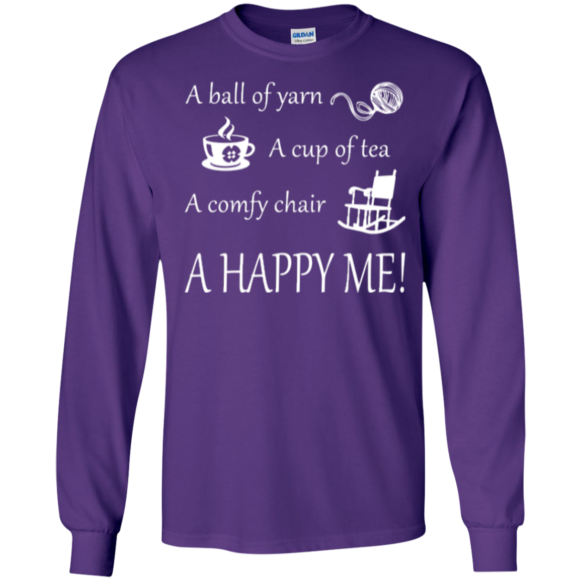 A Happy Me Long Sleeve Ultra Cotton T-shirt - Crafter4Life - 12