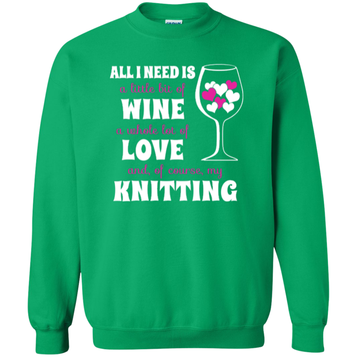 All I Need is Wine-Love-Knitting Crewneck Sweatshirt - Crafter4Life - 8