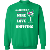 All I Need is Wine-Love-Knitting Crewneck Sweatshirt - Crafter4Life - 8