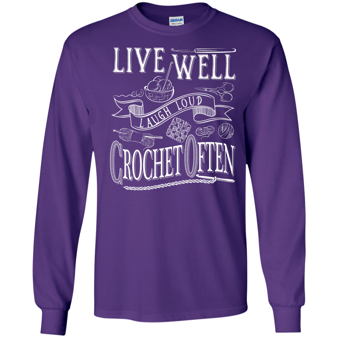 Crochet Often Long Sleeve Ultra Cotton T-Shirt - Crafter4Life - 12