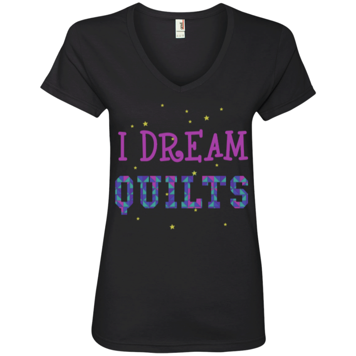 I Dream Quilts Ladies V-neck Tee - Crafter4Life - 4