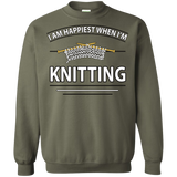I Am Happiest When I'm Knitting Crewneck Sweatshirts - Crafter4Life - 4