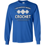 I Am Happiest When I Crochet Long Sleeve Ultra Cotton T-shirt - Crafter4Life - 11