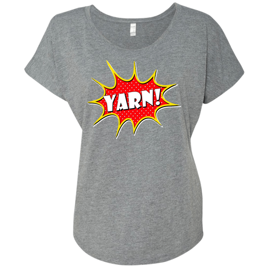 Yarn! Comic Starburst Ladies Triblend Dolman Sleeve