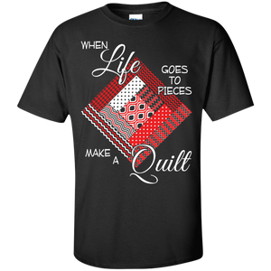 Make a Quilt (red) Custom Ultra Cotton T-Shirt - Crafter4Life - 1