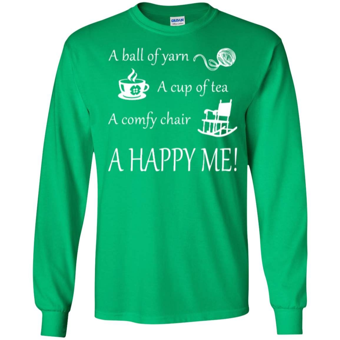 A Happy Me Long Sleeve Ultra Cotton T-shirt - Crafter4Life - 6