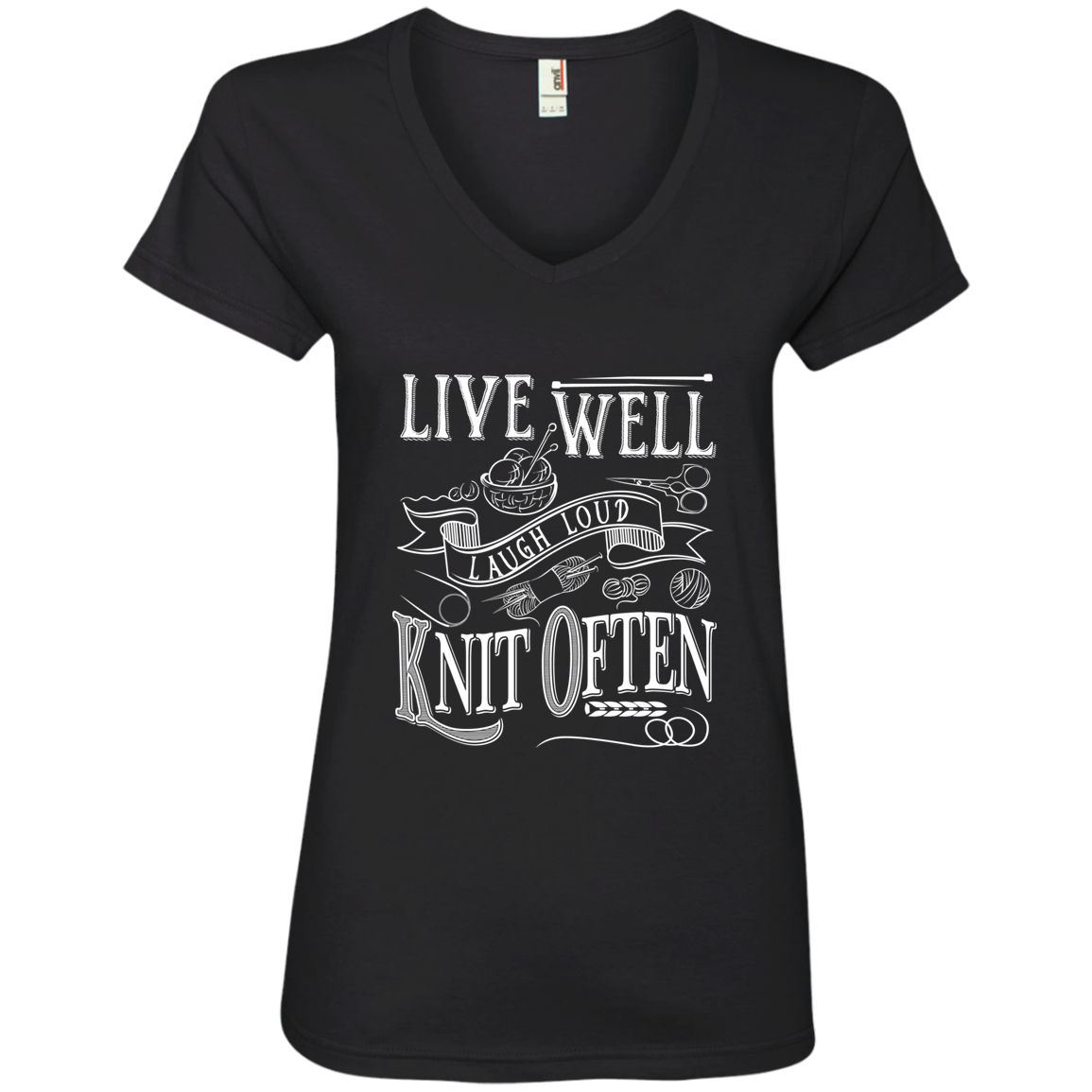 Knit Often Ladies V-Neck T-Shirt