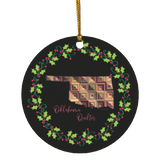 Oklahoma Quilter Christmas Circle Ornament