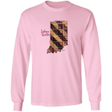 Indiana Quilter Long Sleeve T-Shirt, Gift for Quilting Friends and Family