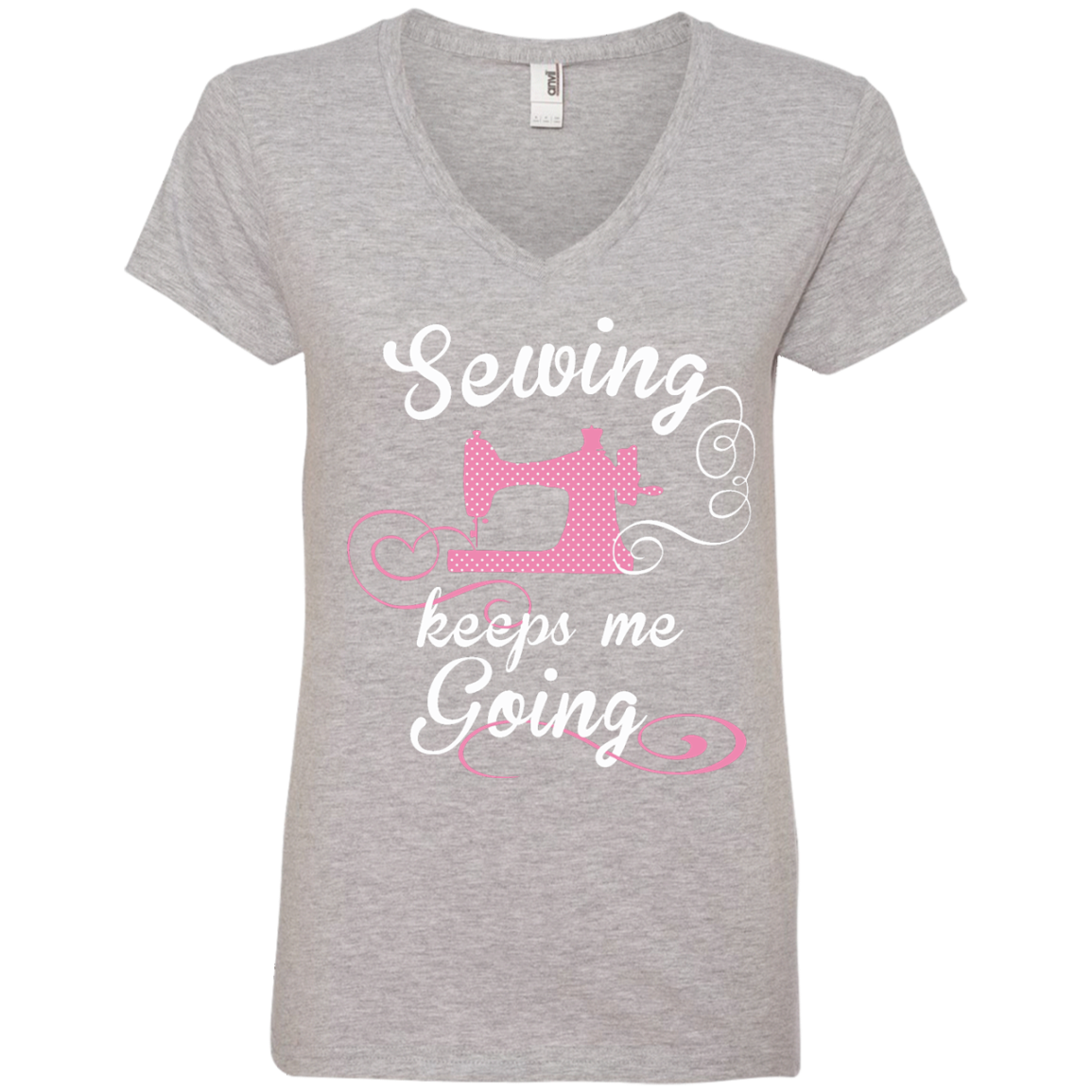 Sewing Keeps Me Going Ladies V-Neck Tee - Crafter4Life - 4