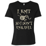 I Knit So I Don't Unravel Ladies' Relaxed Jersey Short-Sleeve T-Shirt