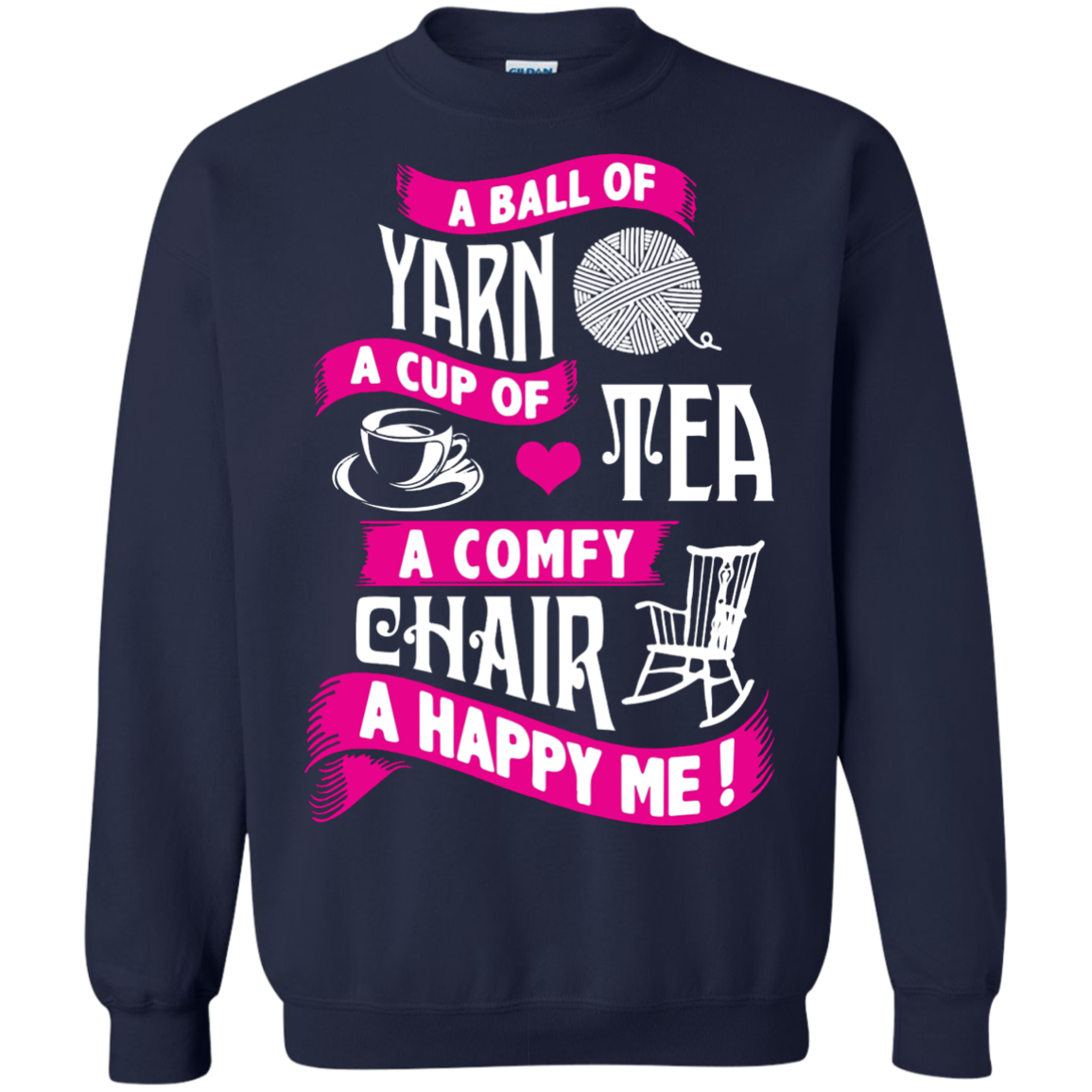 A Ball of Yarn, A Happy Me Crewneck Sweatshirts - Crafter4Life - 5