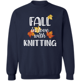 Fall in Love with Knitting Crewneck Pullover Sweatshirt