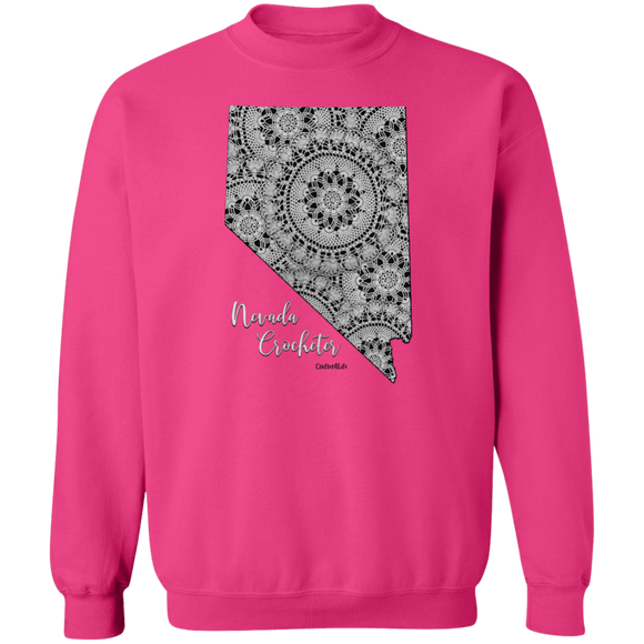 Nevada Crocheter Crewneck Pullover Sweatshirt