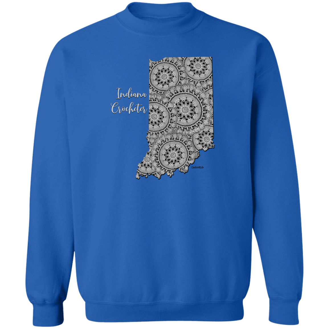 Indiana Crocheter Crewneck Pullover Sweatshirt