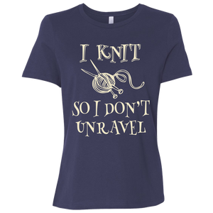 I Knit So I Don't Unravel Ladies' Relaxed Jersey Short-Sleeve T-Shirt